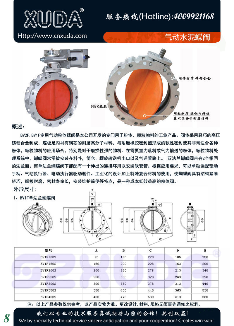 气动水泥蝶阀